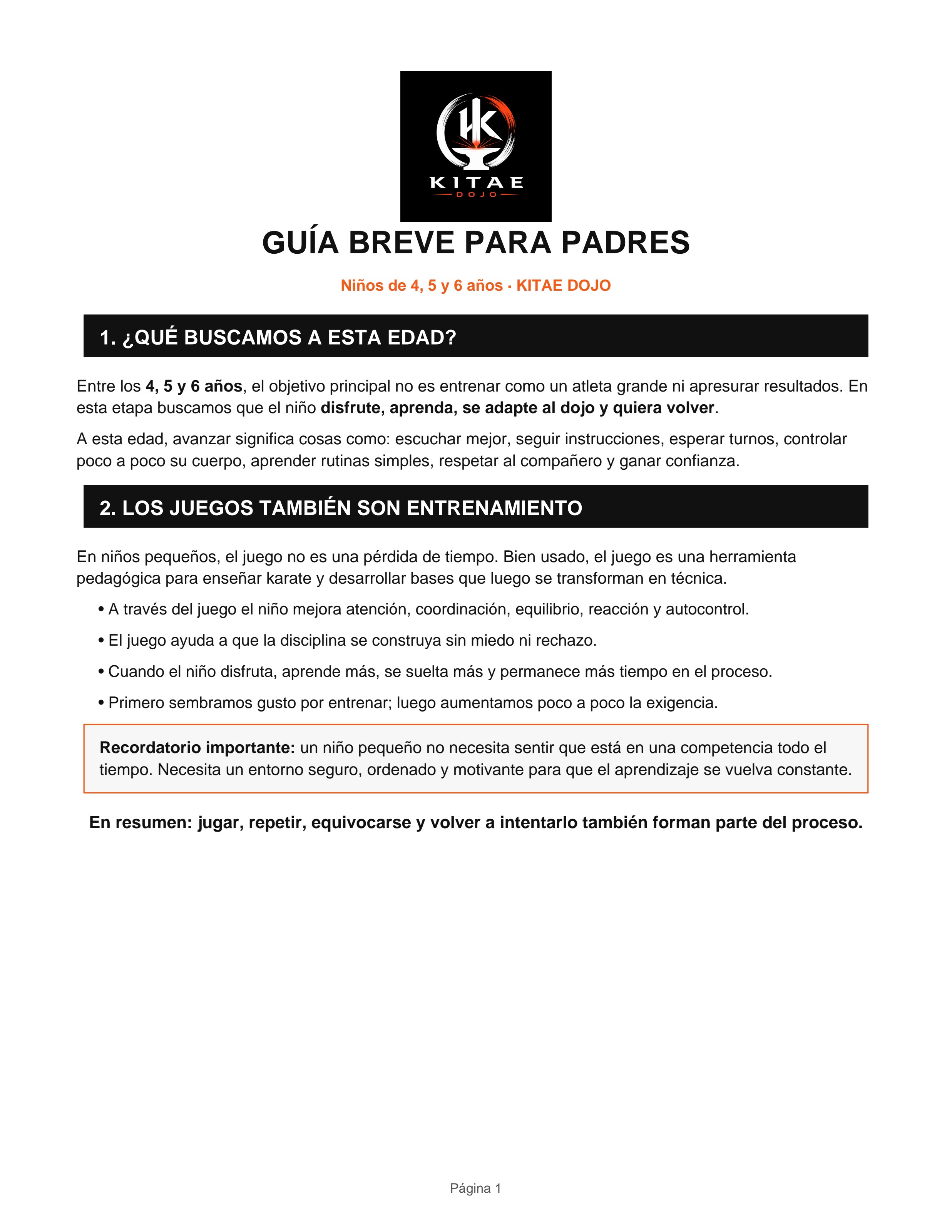 Portada de Guía breve para padres · Niños de 4, 5 y 6 años